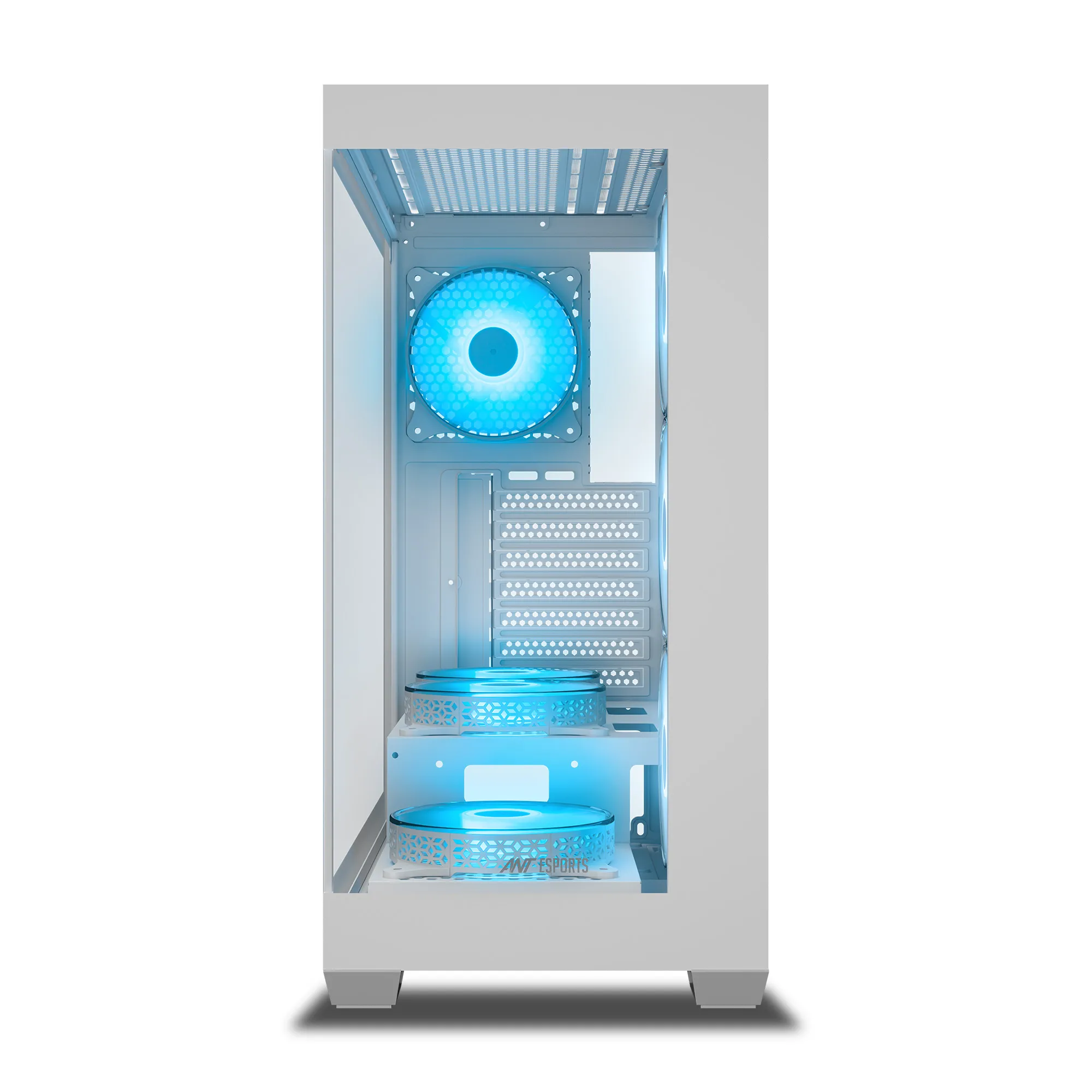 Ant Esports Gaming Cabinet Crystal x7 White with Type-C view 4